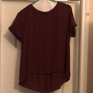 Maroon Loft short sleeve shirt - business casual